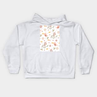 Bird Illustration Pattern Kids Hoodie